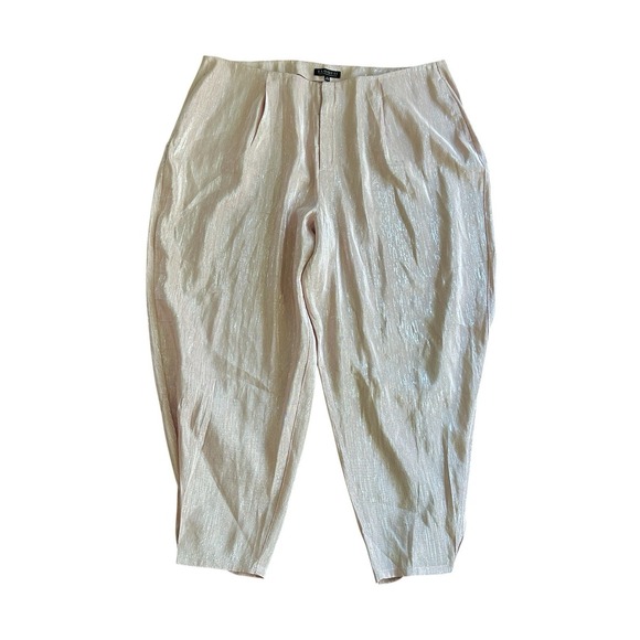 Eloquii Pants - Eloquii Women's Dress Pink & Silver Pants Tapered Leg Pockets Sz Plus 22